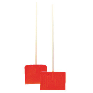 WE08799 Orange Winter Snow Shovel Pusher With Wooden Pole 317595 WE08799 Orange Winter Snow Shovel Pusher With Wooden Pole 317595