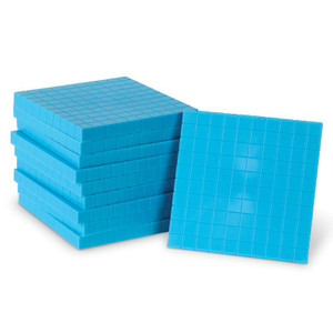 LER0926 Learning Resources Grooved Plastic Base Ten Flats (Set of 10) LER0926 Learning Resources Grooved Plastic Base Ten Flats (Set of 10)