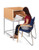 Monarch Study Carrel with Grey Straight Legs Beech