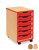 MEQ1WRE-M Monarch Coloured Edge Tray Storage Unit with Red Edging 6 Shallow Red Trays Beech