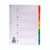 KF01518 Q-Connect 1-5 Index Multi-punched Reinforced Board Multi-Colour Numbered Tabs A4 White KF01518