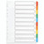 KF01526 Q-Connect 10-Part Index Multi-punched Reinforced Board Multi-Colour Blank Tabs A4 White KF01526