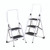 SBY10539 Folding Step Stool 2 Tread High Back White Aluminium 321676