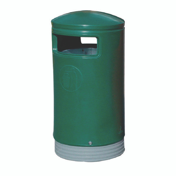 Outdoor Hooded Top Bin 75 Litre Green 321771 Supplies for Schools