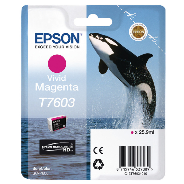 C13T76034010 Epson C13T76034010 T7603 Vivid Magenta Ink Cartridge