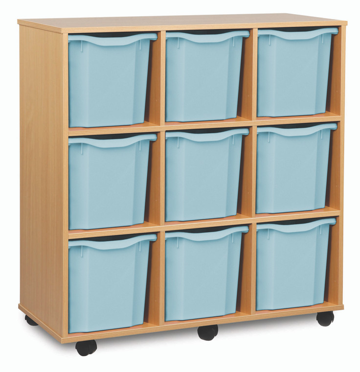 Monarch 9 Quad Tray Mobile Unit with 9 Qaud Trays (3 columns of 3) in Beech or Maple
