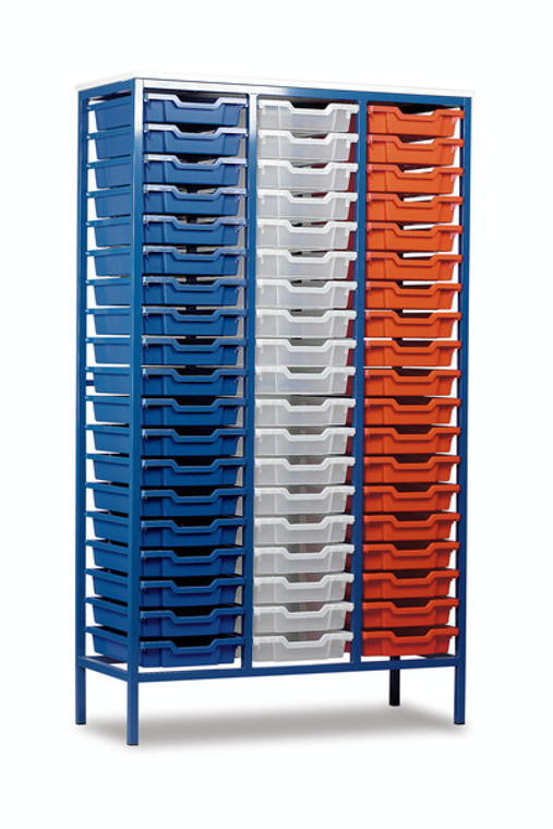 EF8028-M Monarch Metal Framed Storage Unit on Legs with 57 Shallow Trays