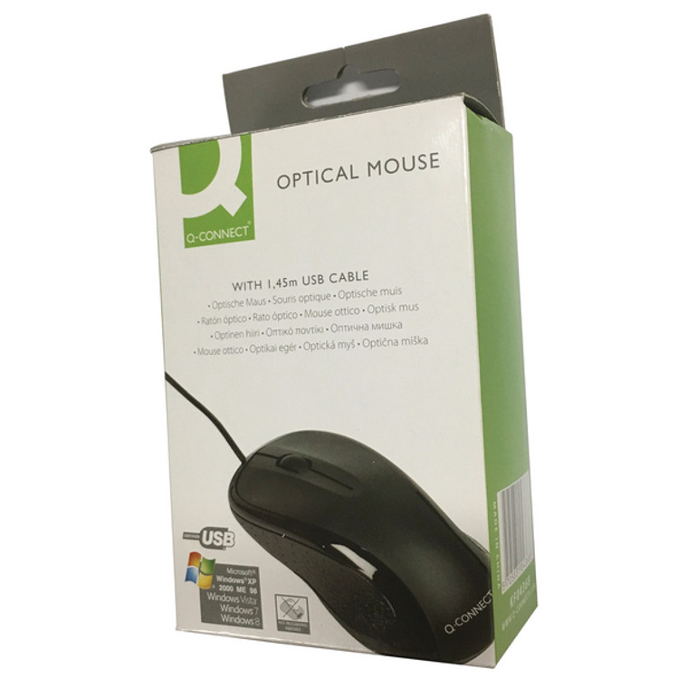 KF04368 Q-Connect Black Scroll Wheel Mouse KF04368