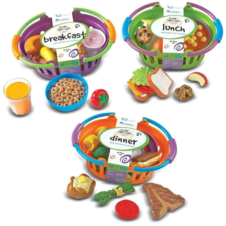 LER9733 Learning Resources New Sprouts Breakfast, Lunch and Dinner Baskets