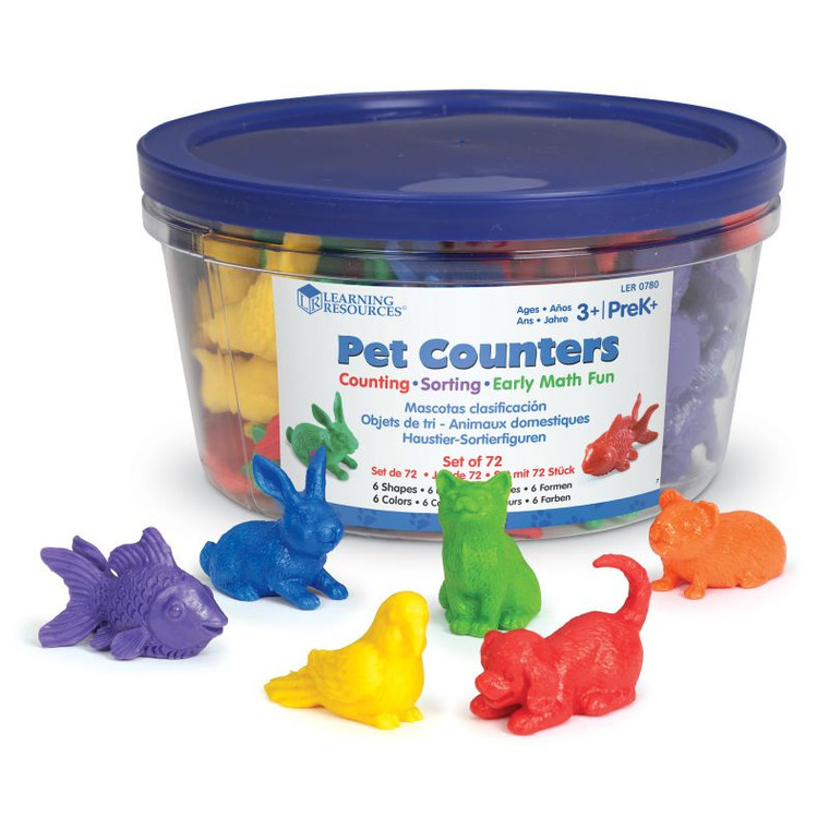 LER0780 Learning Resources Pet Counters (Set of 72)