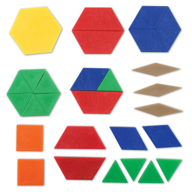 LER0134 Learning Resources 0.5cm Plastic Pattern Blocks (Set of 250)