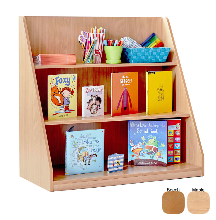 Monarch Library Unit with 3 Fixed Straight Shelves Beech