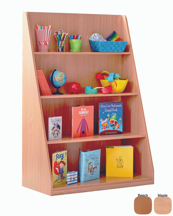 Monarch Library Unit with 4 Fixed Straight Shelves Beech