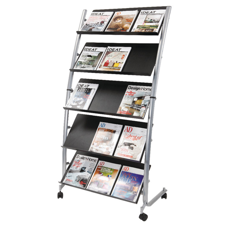 ALB00930 Alba 5 Shelf Mobile Literature Display Stand 3 x A4 DD5GM