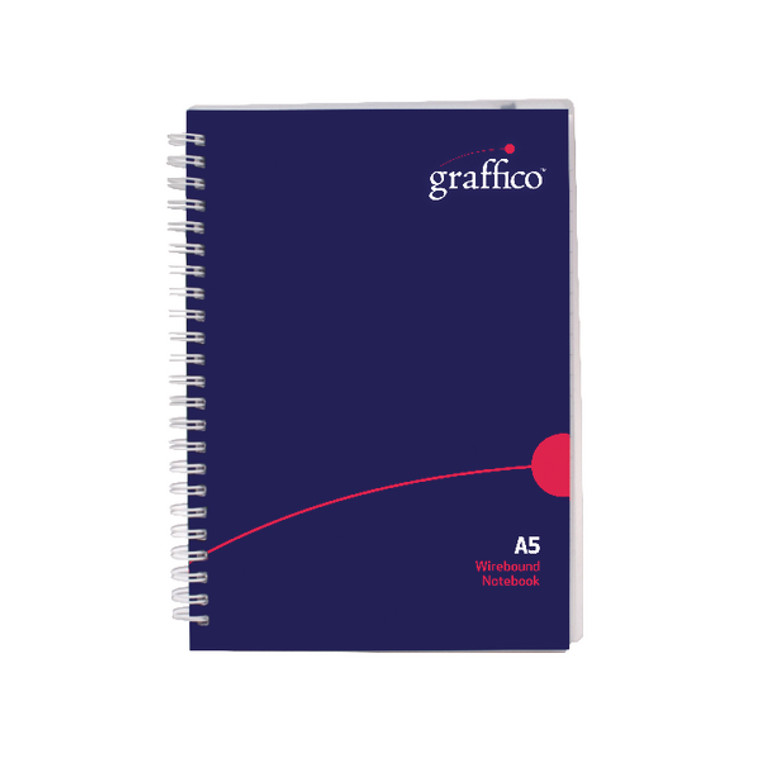 EN08822 Graffico Polypropylene Wirebound Notebook 140 Pages A5 500-0505