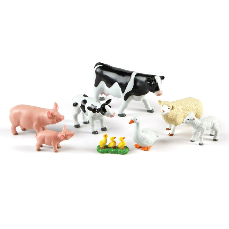 LER0835 Learning Resources Jumbo Farm Animals - Mommas and Babies (Set of 8)