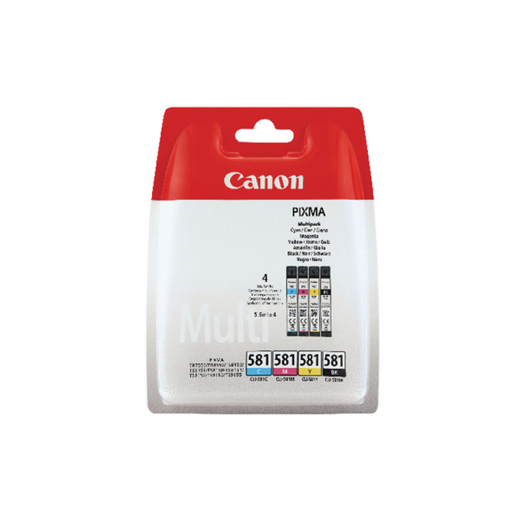 2103C004 Canon 2103C004 581 Ink Cartridge Multipack 6ml Pack qty 4