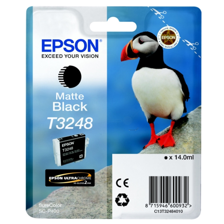 C13T32484010 Epson C13T32484010 T3248 Black Ink Cartridge matt 650 pages 14ml