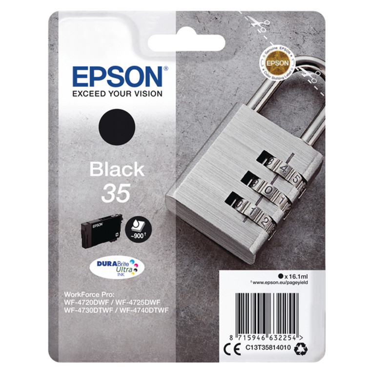 C13T35814010 Epson C13T35814010 35 Black Ink Cartridge 950 pages 16ml