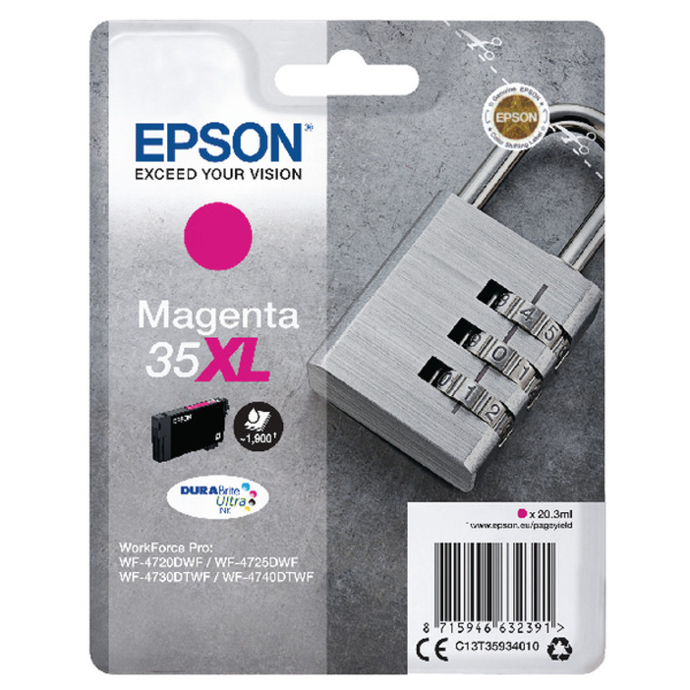 C13T35934010 Epson C13T35934010 35XL Magenta Ink Cartridge 1.9K pages 20ml