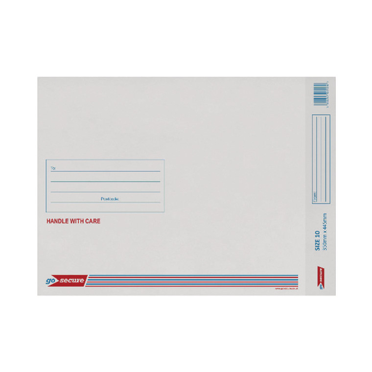 PB02133 GoSecure Bubble Lined Envelope Size 10 350x470mm White Pack 20 PB02133