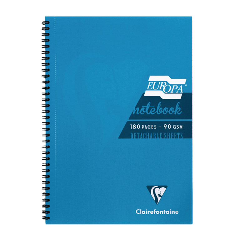 GH15575 Clairefontaine Europa Notebook 180 Pages A5 Turquoise Pack 5 5812Z