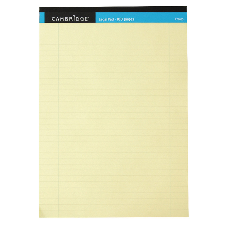 JD93288 Cambridge Everyday Ruled Legal Pad 100 Pages A4 Yellow Pack 10 100080179