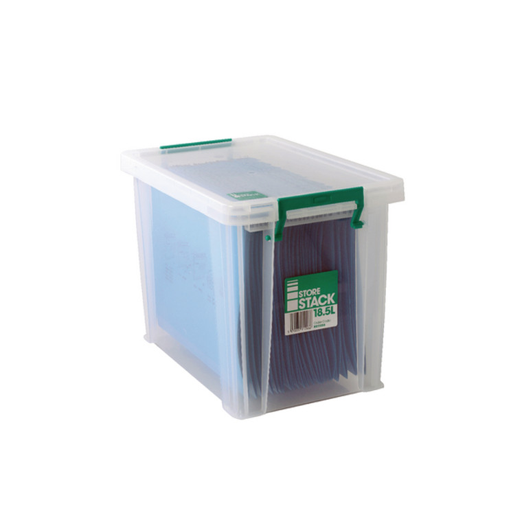 RB11086 StoreStack 18 5 Litre Storage Box W400xD260xH290mm Clear RB11086