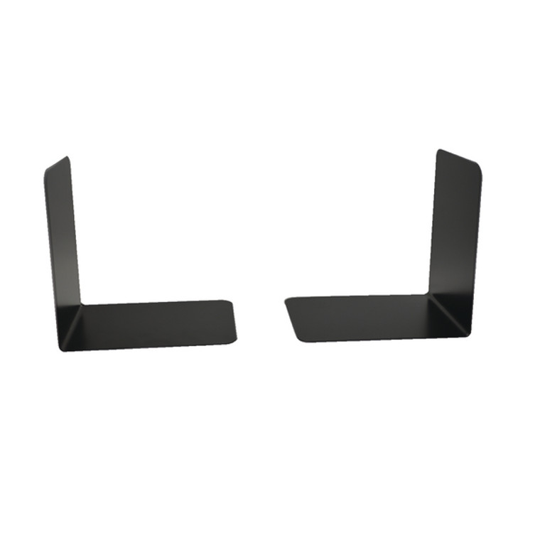 BLO14077 Metal Bookends Heavy Duty W140 x D140mm Black Pack 2 0441102