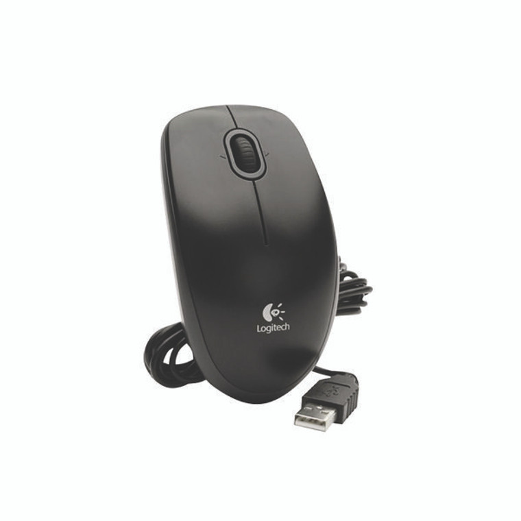 LC01489 Logitech B100 Optical Mouse USB Black 800dpi sensitivity ensures accurant control 910-001246
