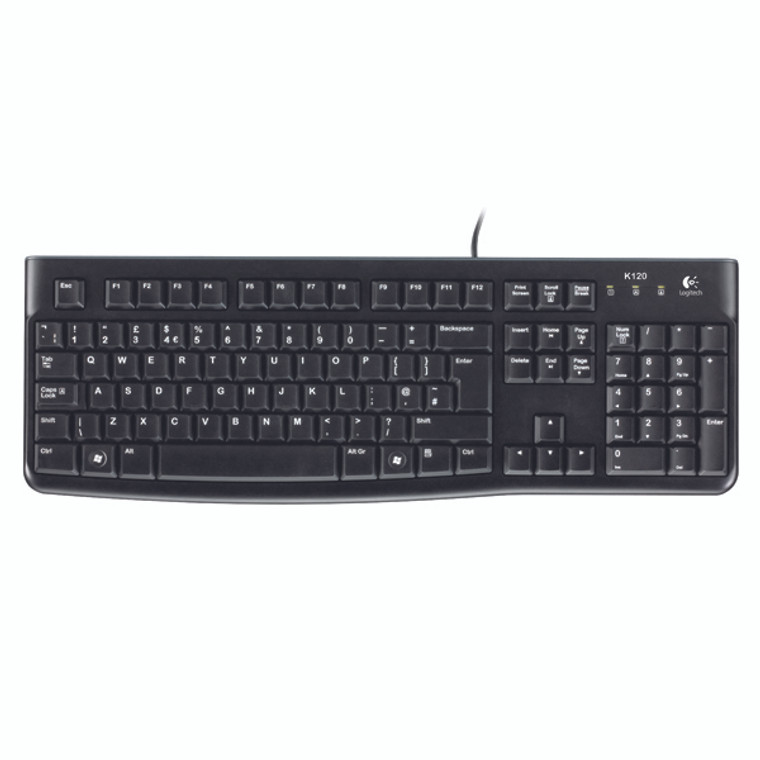 LC21431 Logitech K120 Business Keyboard Black Spill resistant with low profile quiet keys 920-002524