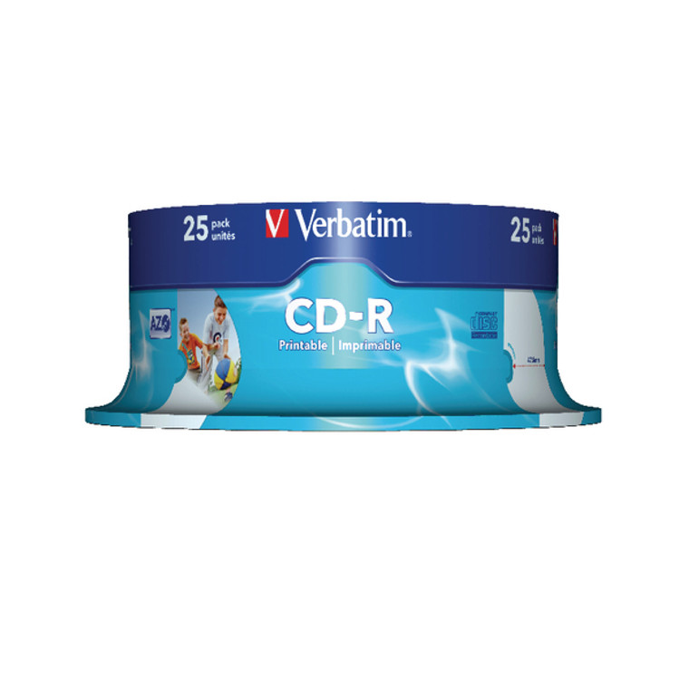 VM43439 Verbatim CD-R Crystal 700MB Slim Case Pack 25 43322