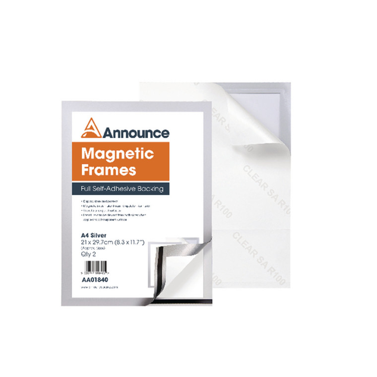 AA01840 Announce Magnetic Frame A4 Silver Pack 2 AA01840