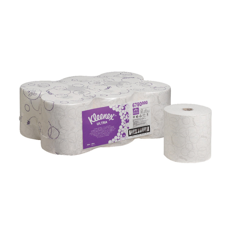 KC05068 Kleenex Ultra Hand Towel Roll White 150m Pack 6 6780
