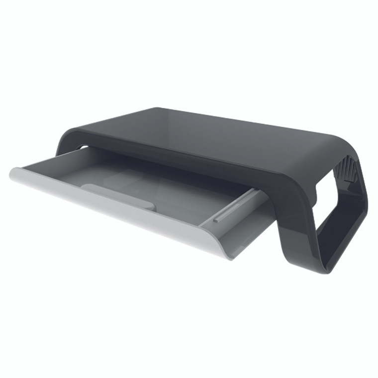 CE05539 Contour Ergonomics Monitor Stand with Drawer Black CE05539