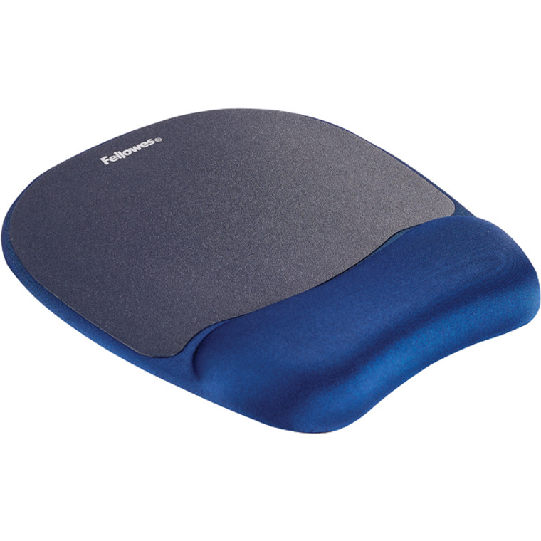 BB58907 Fellowes Memory Foam Mouse Pad Wrist Support Sapphire Blue 9172801