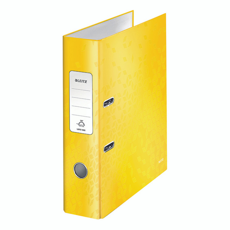 LZ59453 Leitz 180 WOW Lever Arch File A4 80mm Yellow Pack 10 10050016