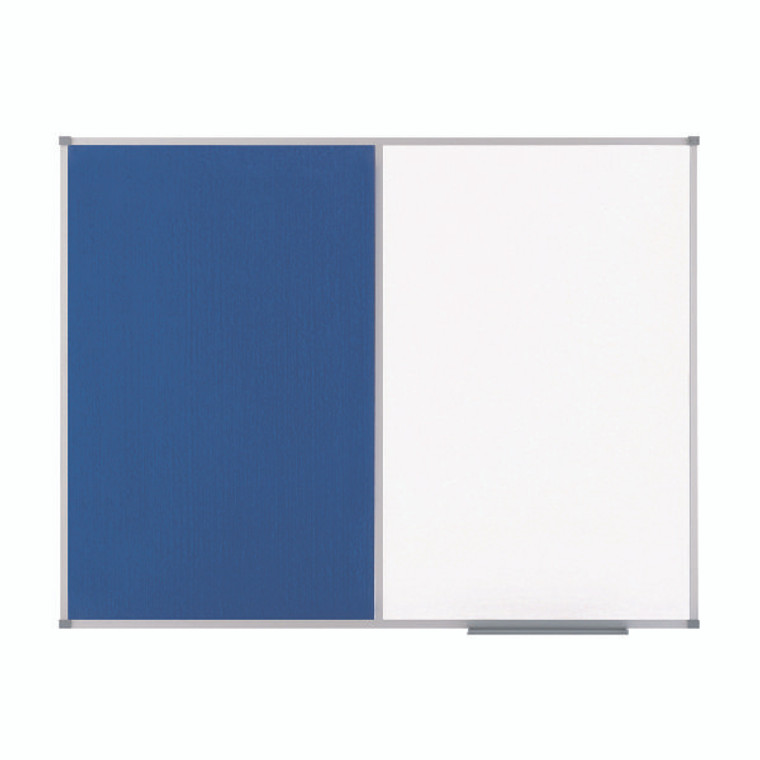 NB19702 Nobo Classic Combi Blue Felt Steel Noticeboard 900x600mm 1902257