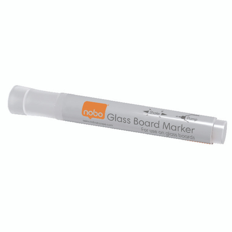 NB52609 Nobo Glass Whiteboard Markers White Pack 4 1905323