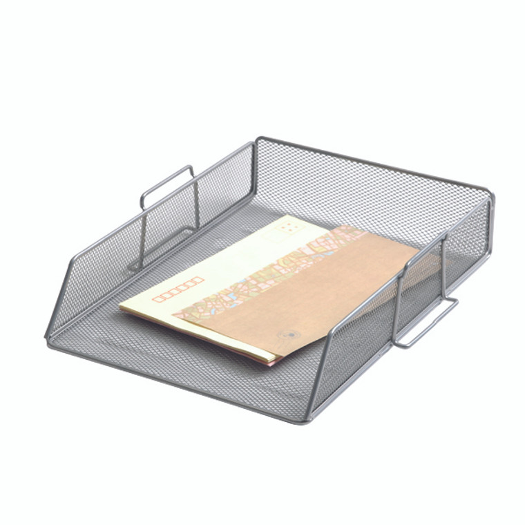 KF17301 Q-Connect Stackable Letter Tray Silver KF17301