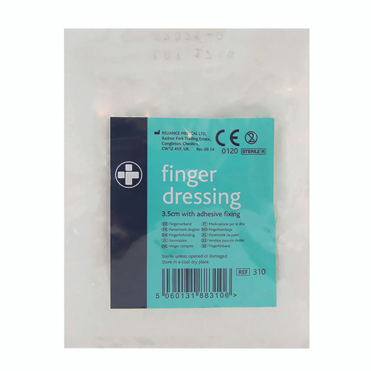 HS88310 Reliance Medical Finger Dressing Adhesive Fixing 35mm Pack 10 310