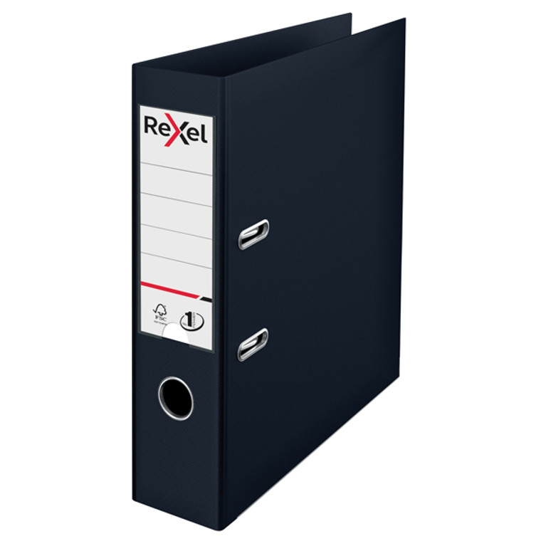 RX58011 Rexel Choices 75mm Lever Arch File Polypropylene A4 Black 2115501