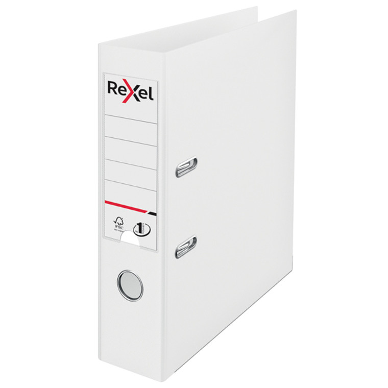 RX58012 Rexel Choices 75mm Lever Arch File Polypropylene A4 White 2115502