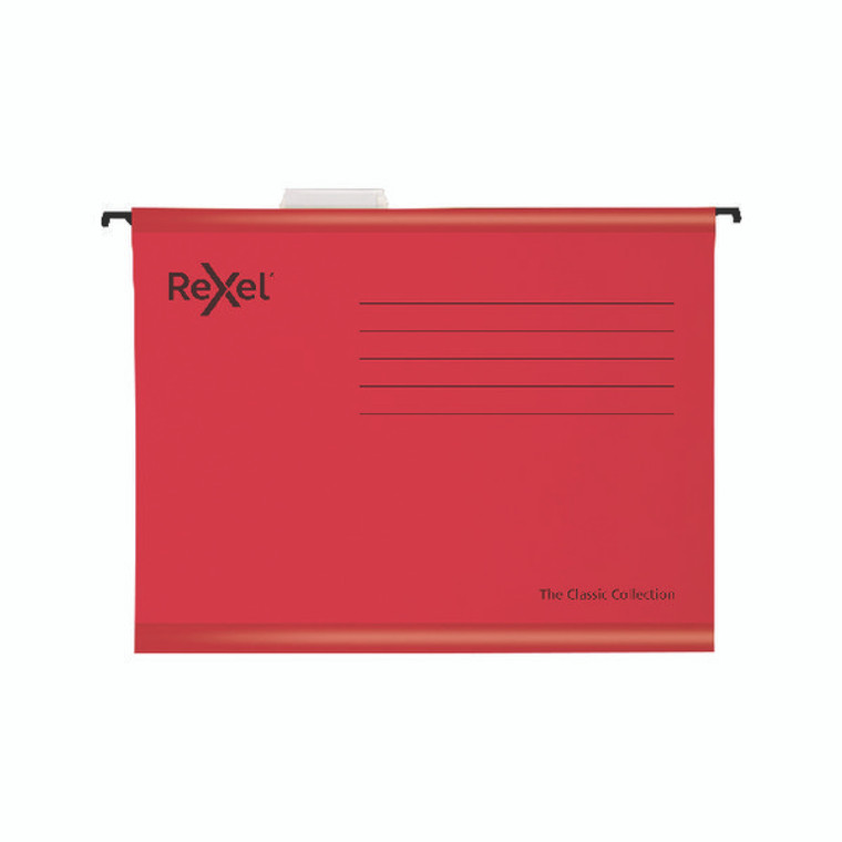 RX58102 Rexel Classic Suspension Files Foolscap Red Pack 25 2115592