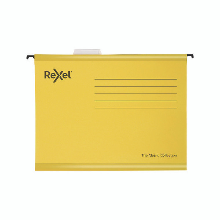 RX58103 Rexel Classic Suspension Files Foolscap Yellow Pack 25 2115593