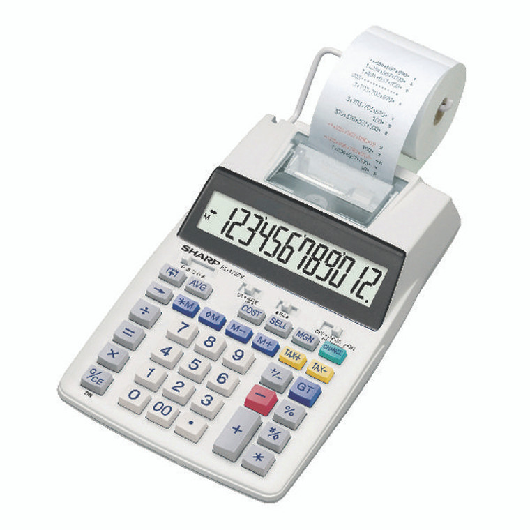 SH90054 Sharp Printing Calculator 12 Digit LCD Display EL1750V