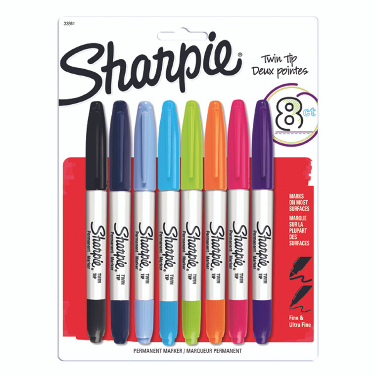 GL27094 Sharpie Twin Tip Permanent Marker Assorted Pack 8 2065409