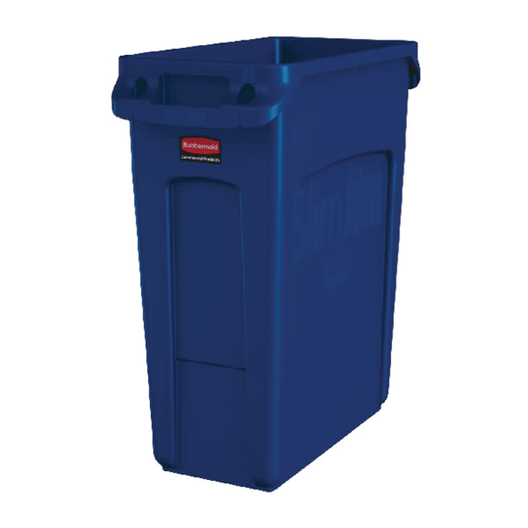 RU19420 Rubbermaid Slim Jim Container Recycling 60 Litre Blue 1971257