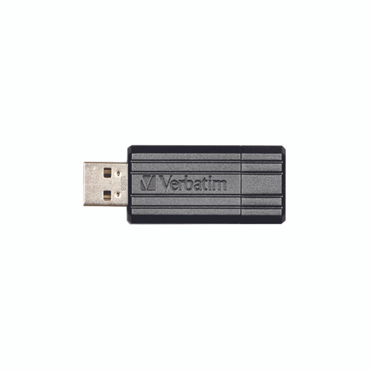 VM49071 Verbatim Store N Go Pinstripe USB 2 0 Drive 128GB Black 49071