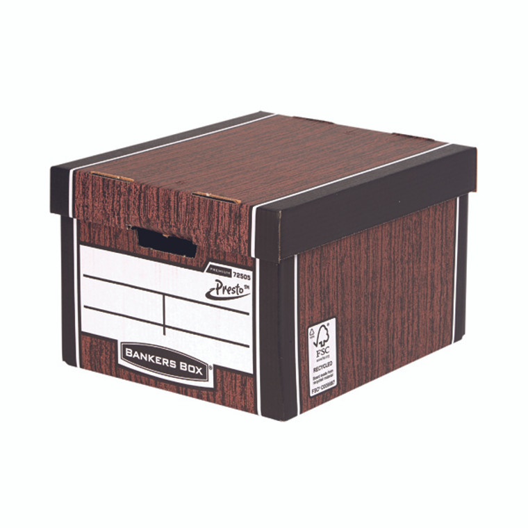 BB57825 Bankers Box Premium Classic Box Wood Grain Pack 5 7250513